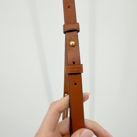 Tory Burch Miller Metal Logo Brown Tan Leather Crossbody Bag Small Handbag - Picture 8 of 9